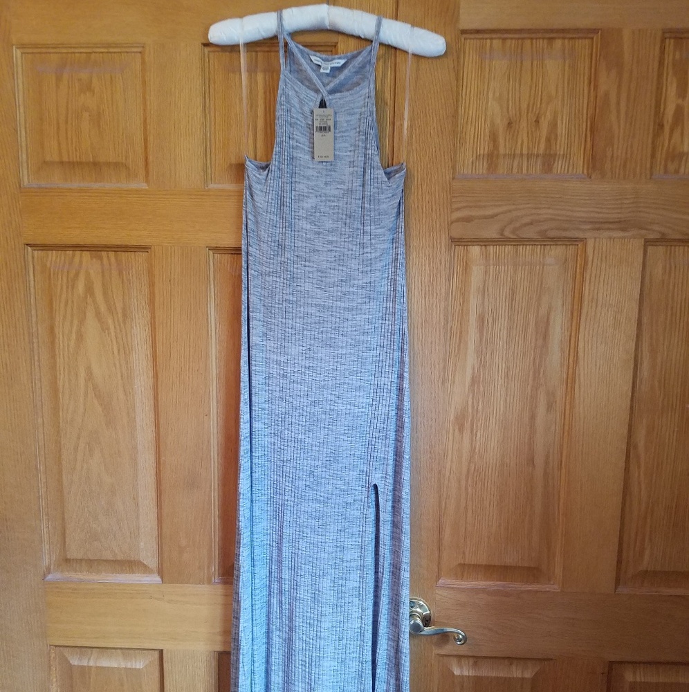Grey Ribbed maxi Dress